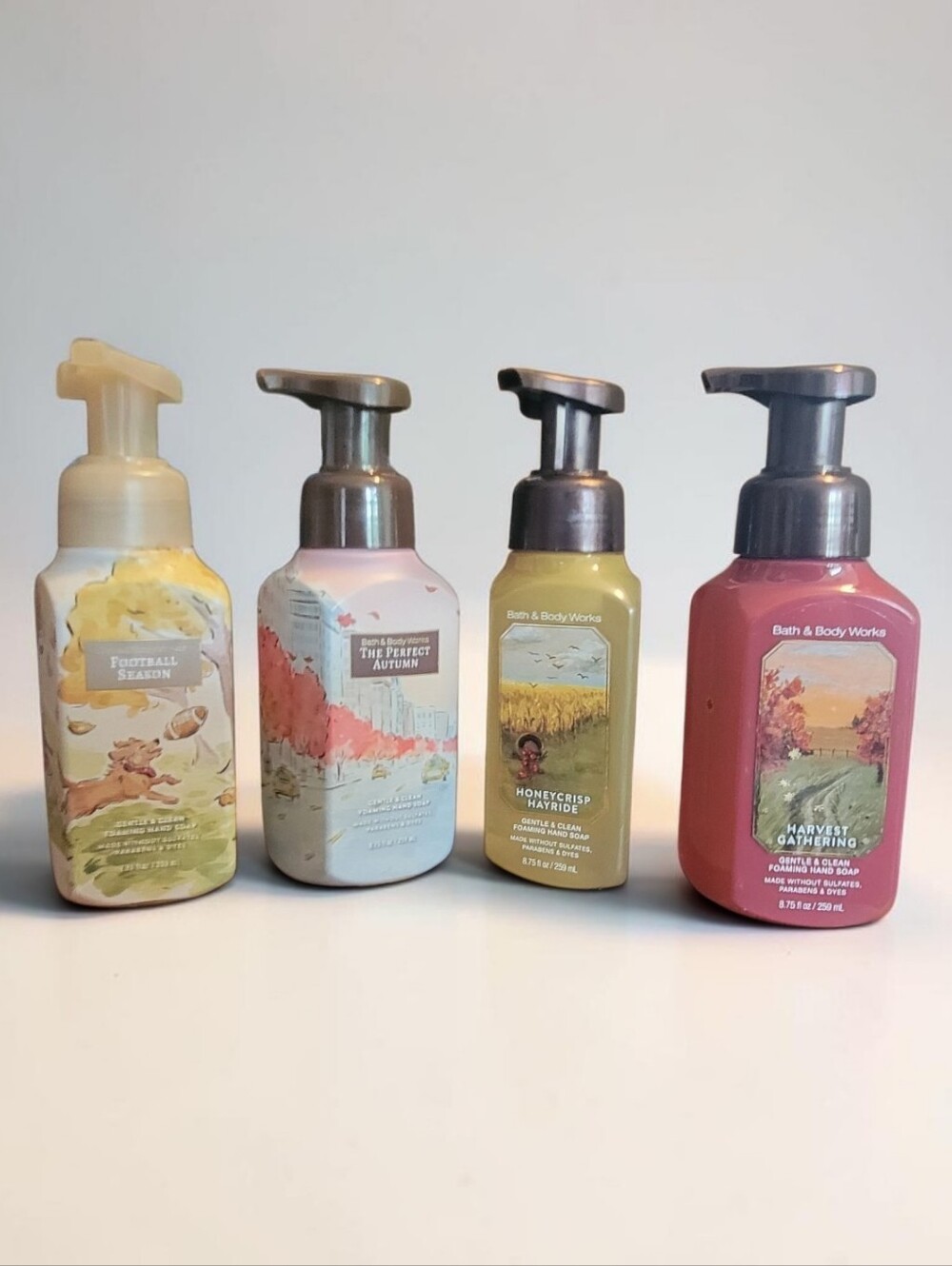 Bath & Body Works Fall Foaming Hand Soap Lot of 4 Football Autumn Harvest